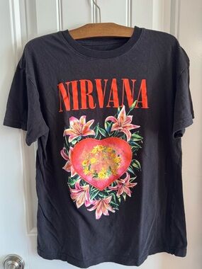 NIRVANA Black Printed Logo Tee